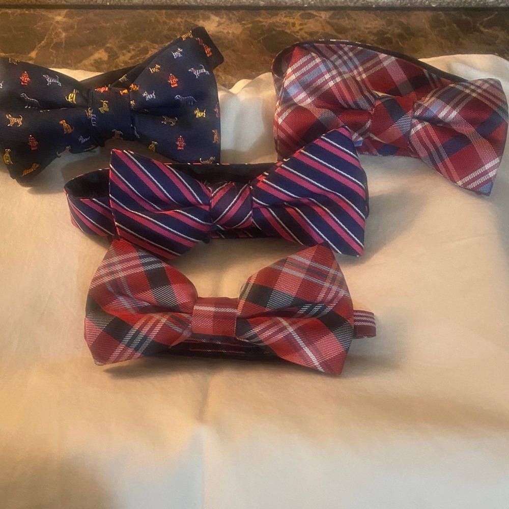 Charming Kids Bow Tie Collection - Navy and Red, like NEW!